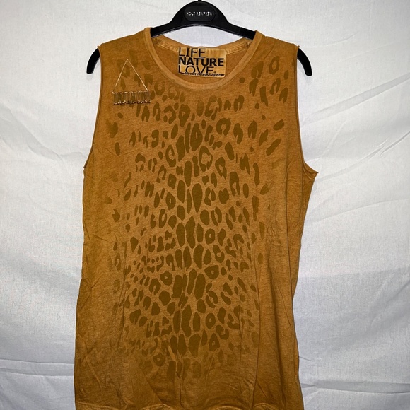 FreeCity - Tokyo Moon Cut Off Top - Safety Pin - Leopard/Cheetah - 80% OFF SALE! - Picture 2 of 6